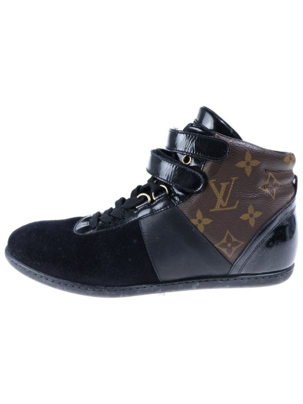 Louis Vuitton Cliff Top Line Monogram Leather High Cut Sneakers Black